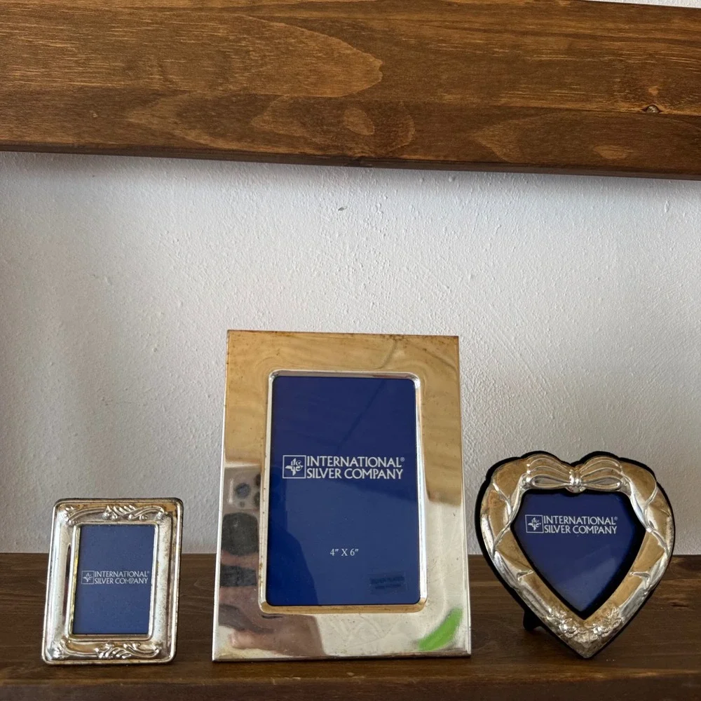 3pc Vintage International Silver Company Silverplated Picture Frames NIB NOS